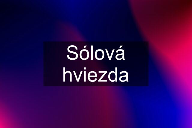 Sólová hviezda