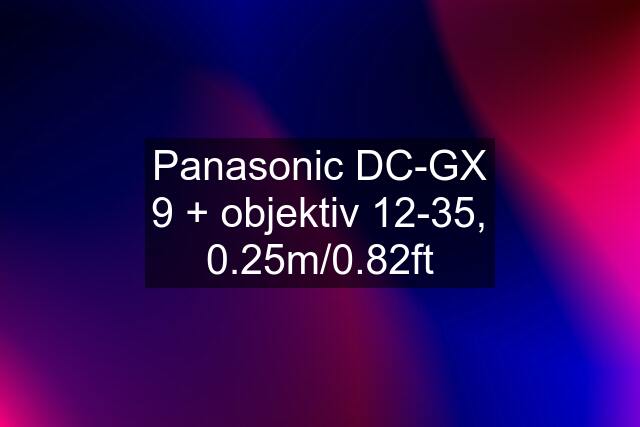 Panasonic DC-GX 9 + objektiv 12-35, 0.25m/0.82ft