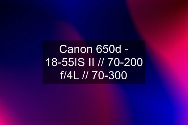 Canon 650d - 18-55IS II // 70-200 f/4L // 70-300