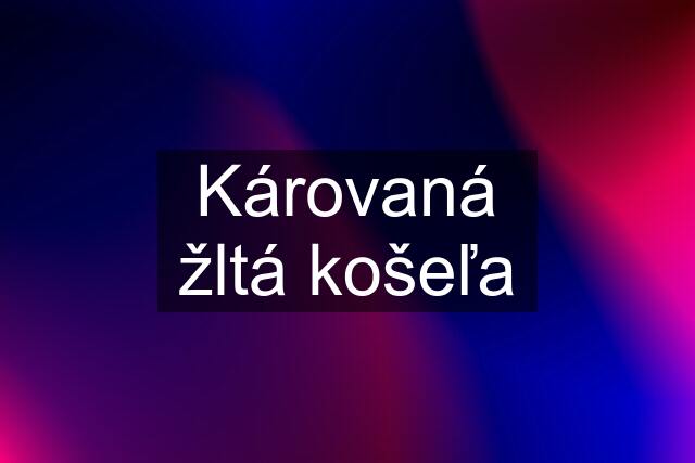 Károvaná žltá košeľa