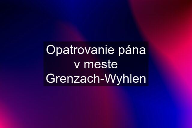 Opatrovanie pána v meste Grenzach-Wyhlen