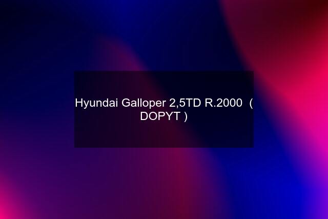 Hyundai Galloper 2,5TD R.2000  ( DOPYT )