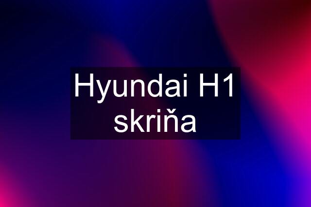 Hyundai H1 skriňa