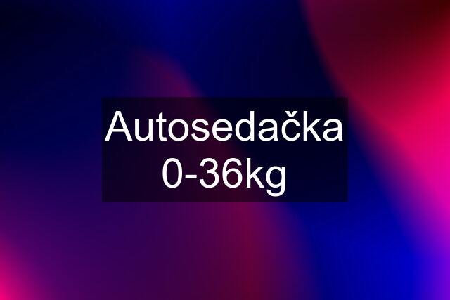 Autosedačka 0-36kg