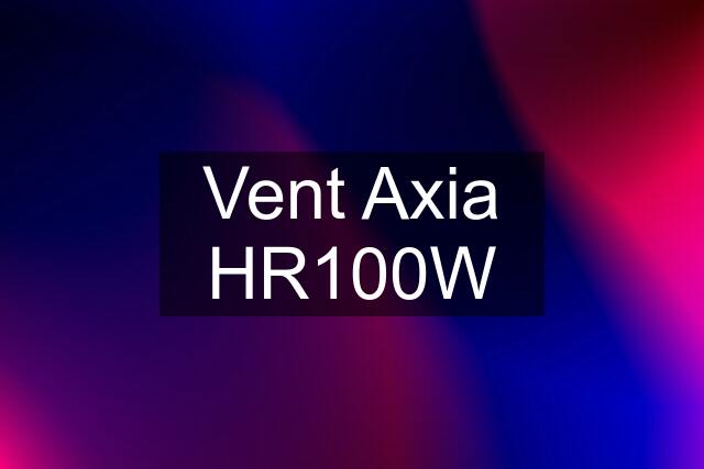 Vent Axia HR100W