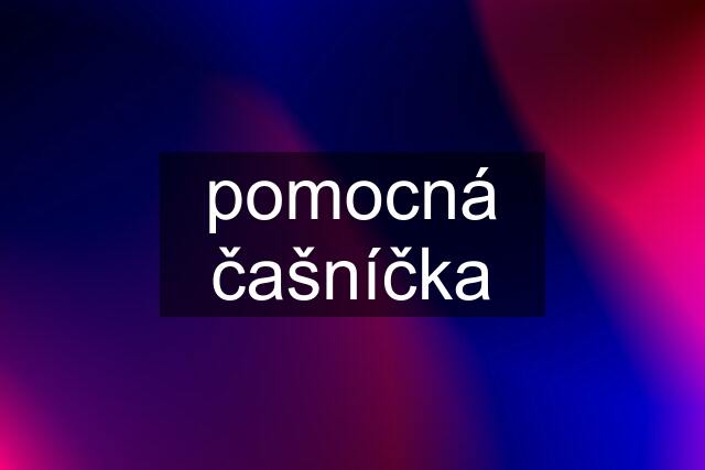 pomocná čašníčka