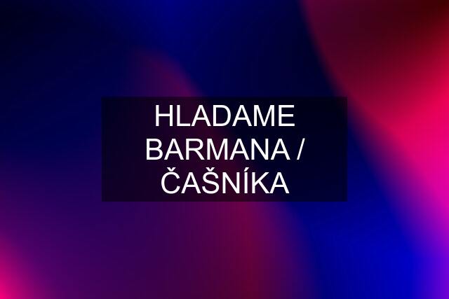 HLADAME BARMANA / ČAŠNÍKA