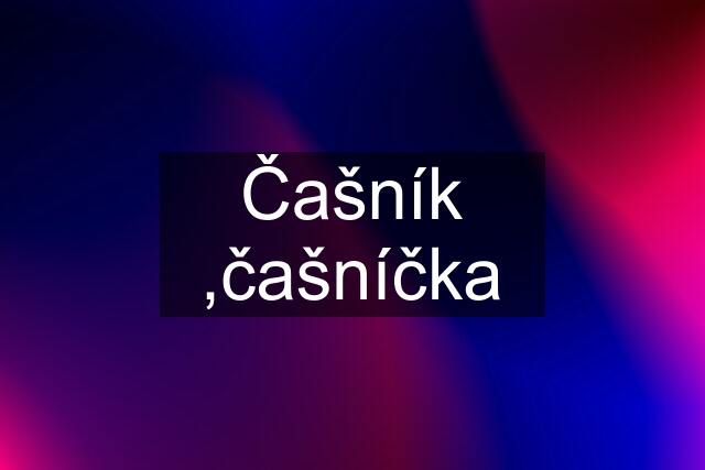 Čašník ,čašníčka