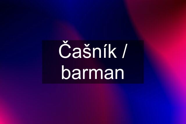 Čašník / barman