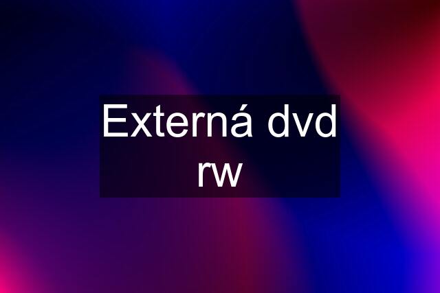 Externá dvd rw