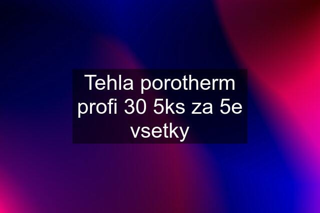 Tehla porotherm profi 30 5ks za 5e vsetky