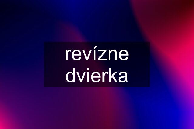 revízne dvierka