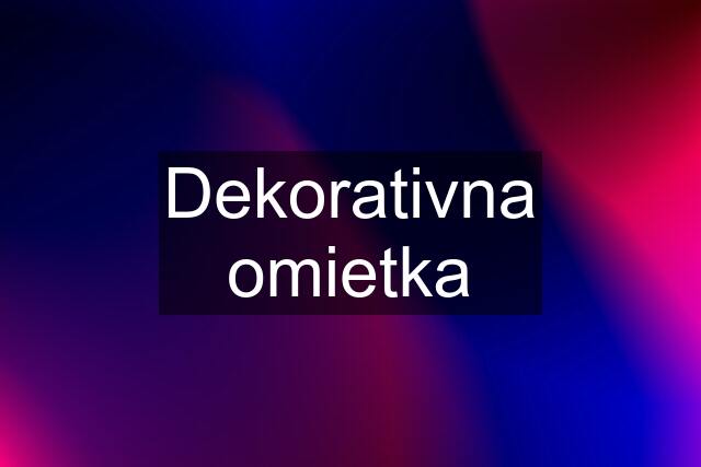 Dekorativna omietka