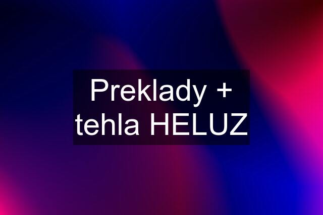 Preklady + tehla HELUZ