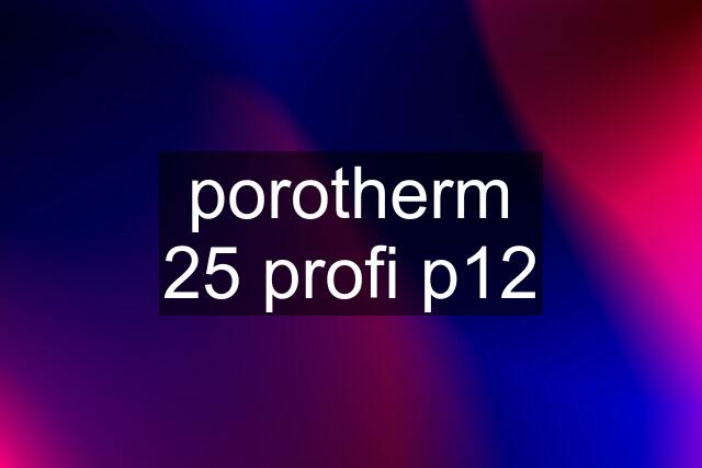 porotherm 25 profi p12