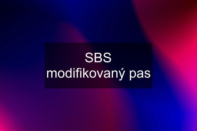 SBS modifikovaný pas