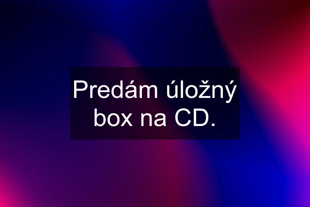 Predám úložný box na CD.