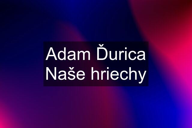 Adam Ďurica Naše hriechy