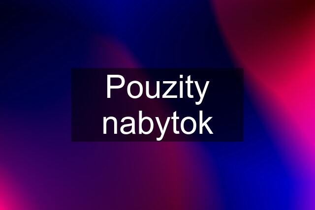 Pouzity nabytok