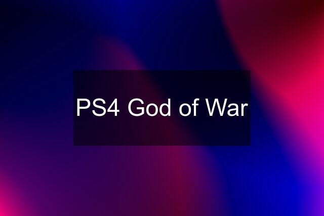 PS4 God of War