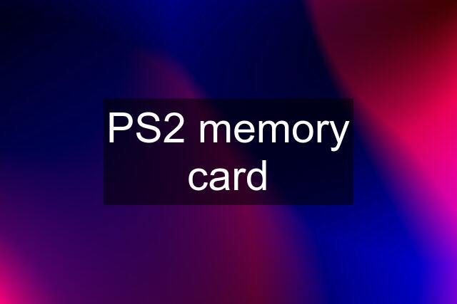 PS2 memory card