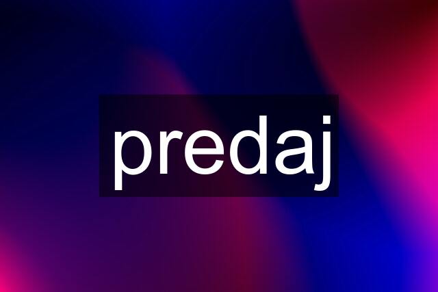 predaj