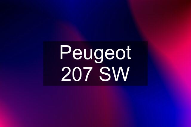 Peugeot 207 SW