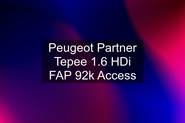 Peugeot Partner Tepee 1.6 HDi FAP 92k Access