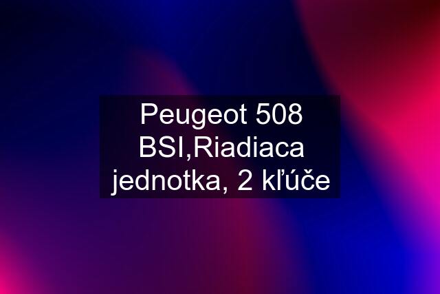 Peugeot 508 BSI,Riadiaca jednotka, 2 kľúče