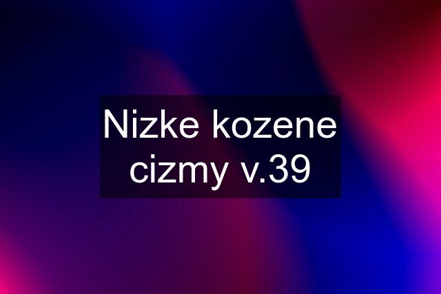 Nizke kozene cizmy v.39