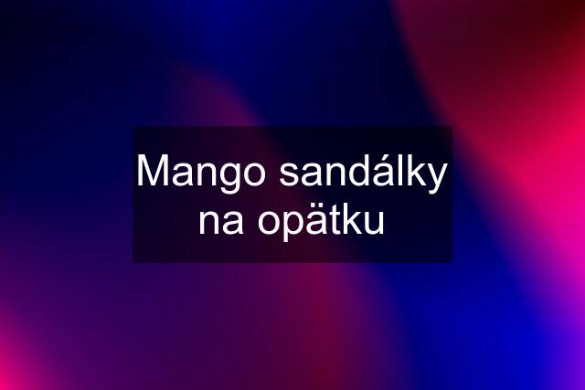 Mango sandálky na opätku