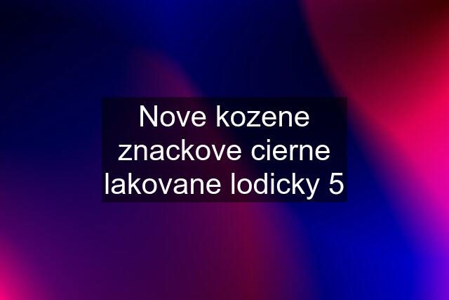 Nove kozene znackove cierne lakovane lodicky 5