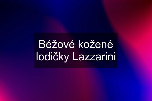 Béžové kožené lodičky Lazzarini