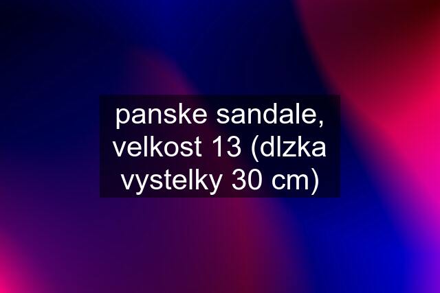 panske sandale, velkost 13 (dlzka vystelky 30 cm)