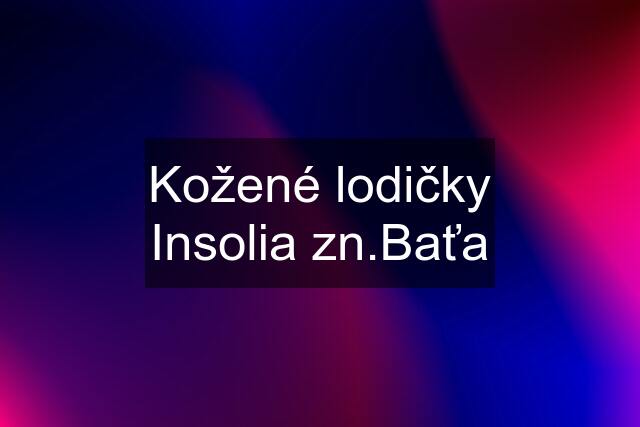 Kožené lodičky Insolia ťa