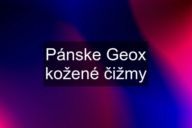 Pánske Geox kožené čižmy