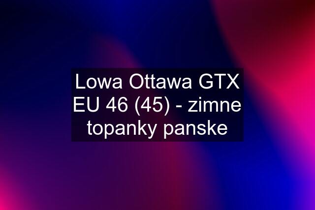 Lowa Ottawa GTX EU 46 (45) - zimne topanky panske