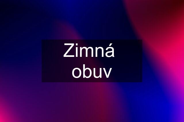 Zimná  obuv