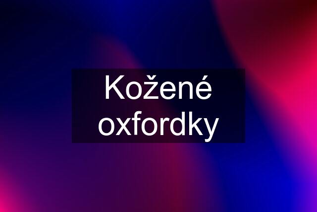 Kožené oxfordky