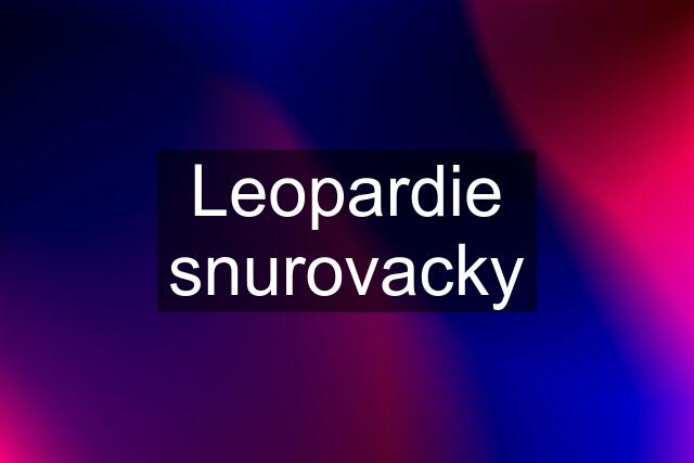 Leopardie snurovacky