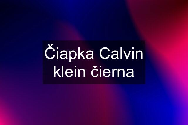 Čiapka Calvin klein čierna