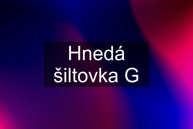 Hnedá šiltovka G