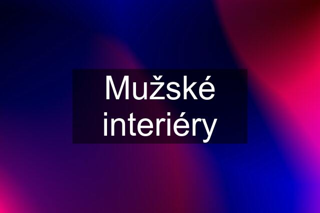 Mužské interiéry