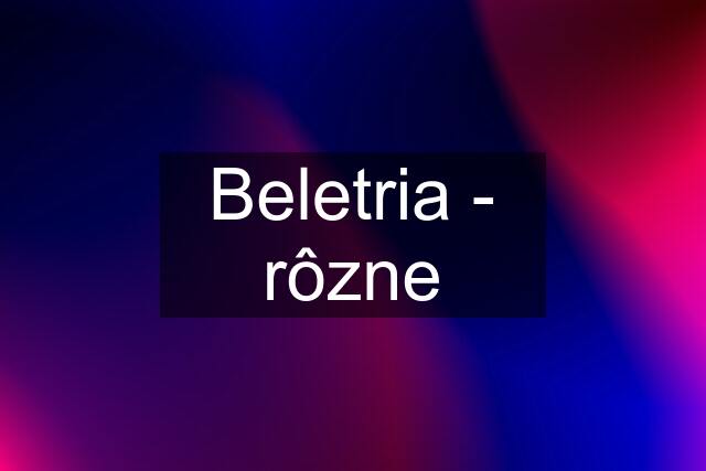 Beletria - rôzne