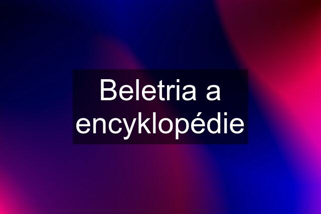 Beletria a encyklopédie