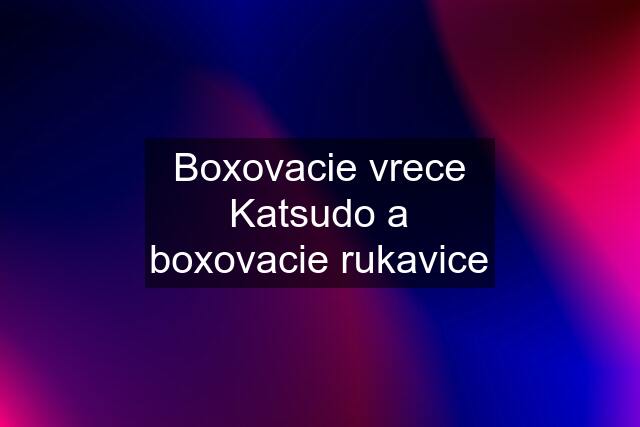 Boxovacie vrece Katsudo a boxovacie rukavice