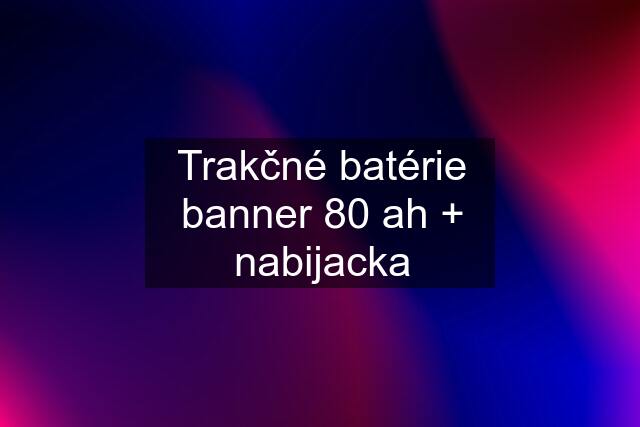 Trakčné batérie banner 80 ah + nabijacka