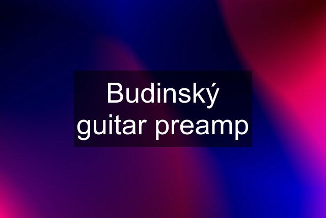 Budinský guitar preamp