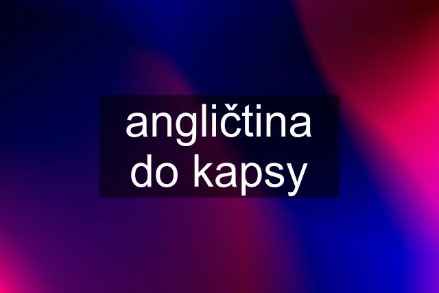 angličtina do kapsy