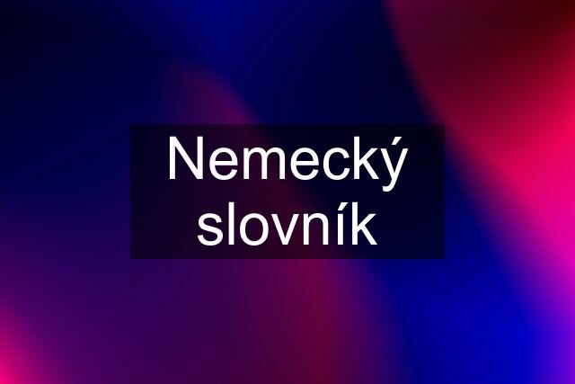 Nemecký slovník